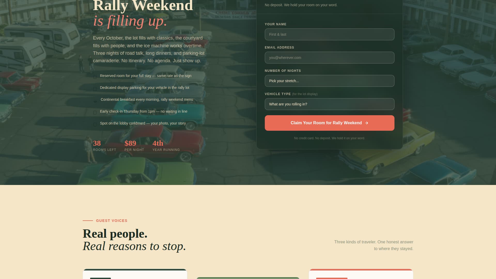Vacancy - Retro Motel Landing Page Template