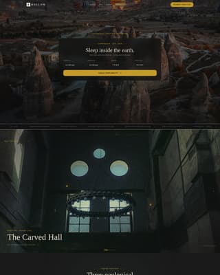 Hollow - Immersive Cavehotel Landing Page Template
