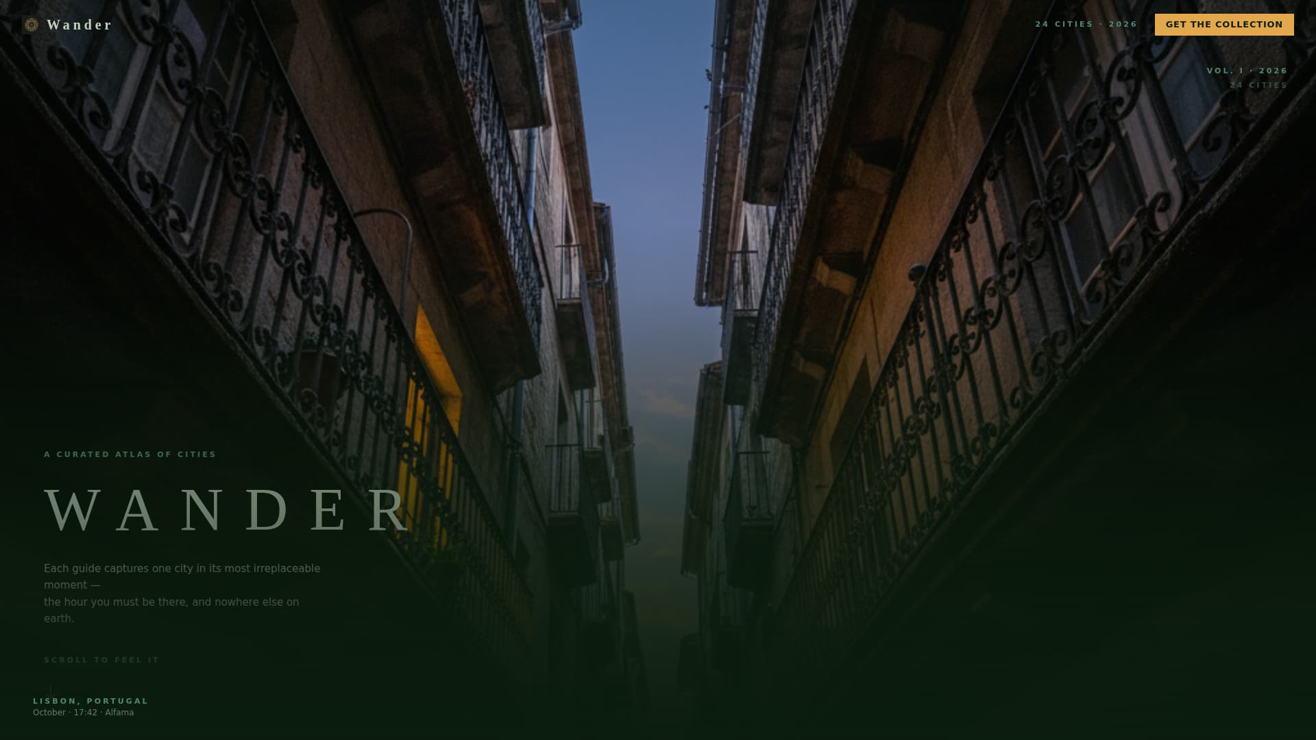 Wander - Immersive Destination Landing Page Template