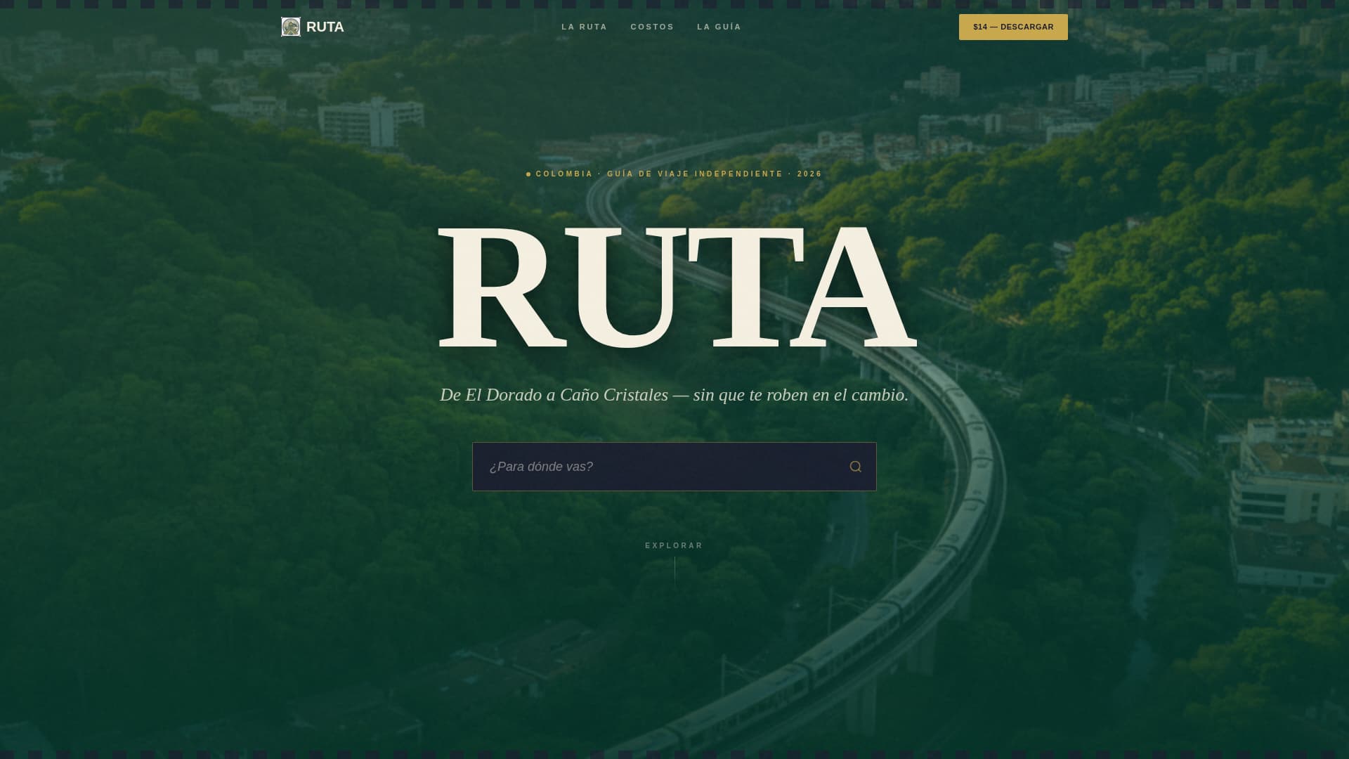 Ruta - Neoretro Colombia Landing Page Template