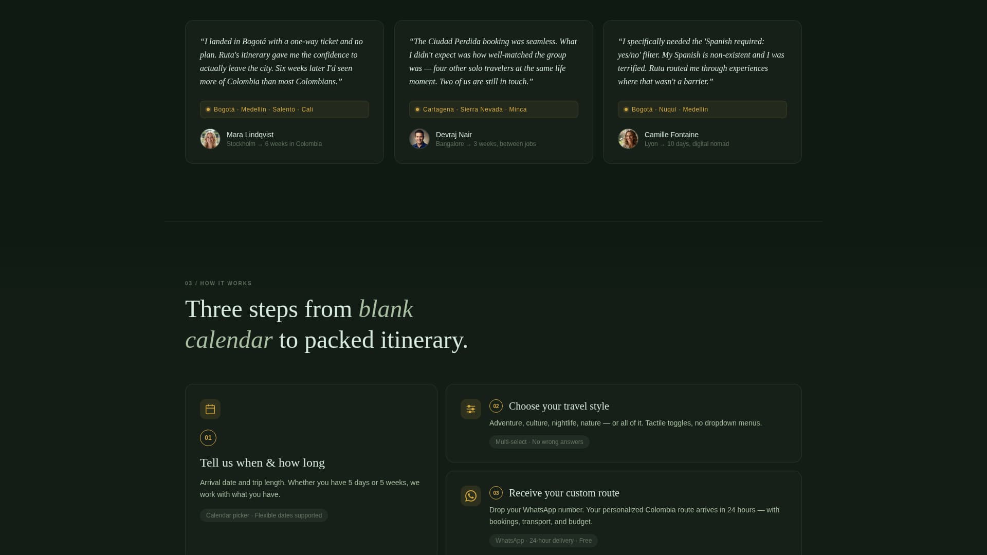 Ruta - Immersive Solotravel Landing Page Template