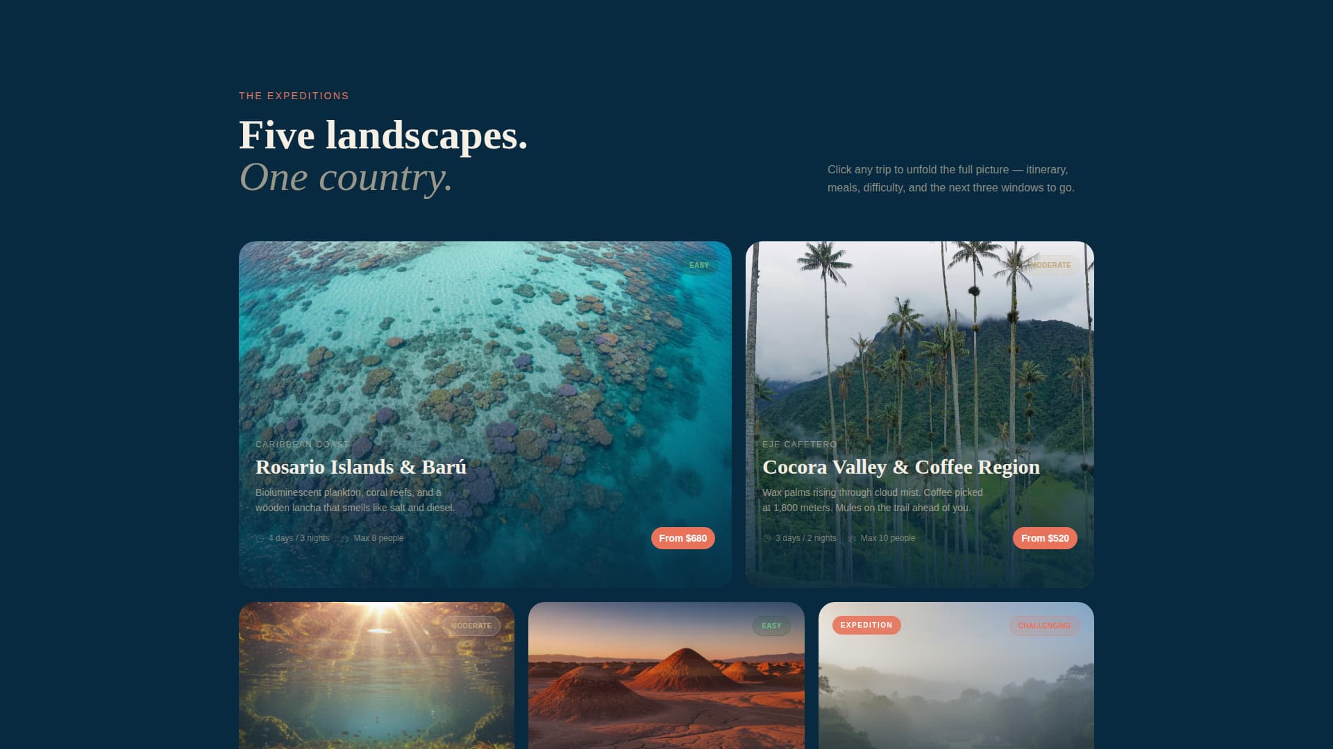Travesa - Immersive Colombia Landing Page Template