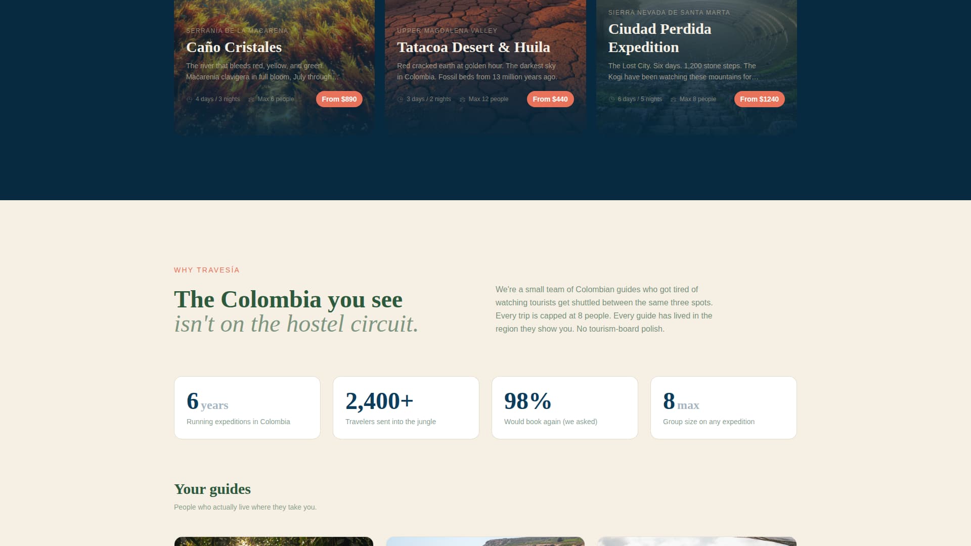 Travesa - Immersive Colombia Landing Page Template