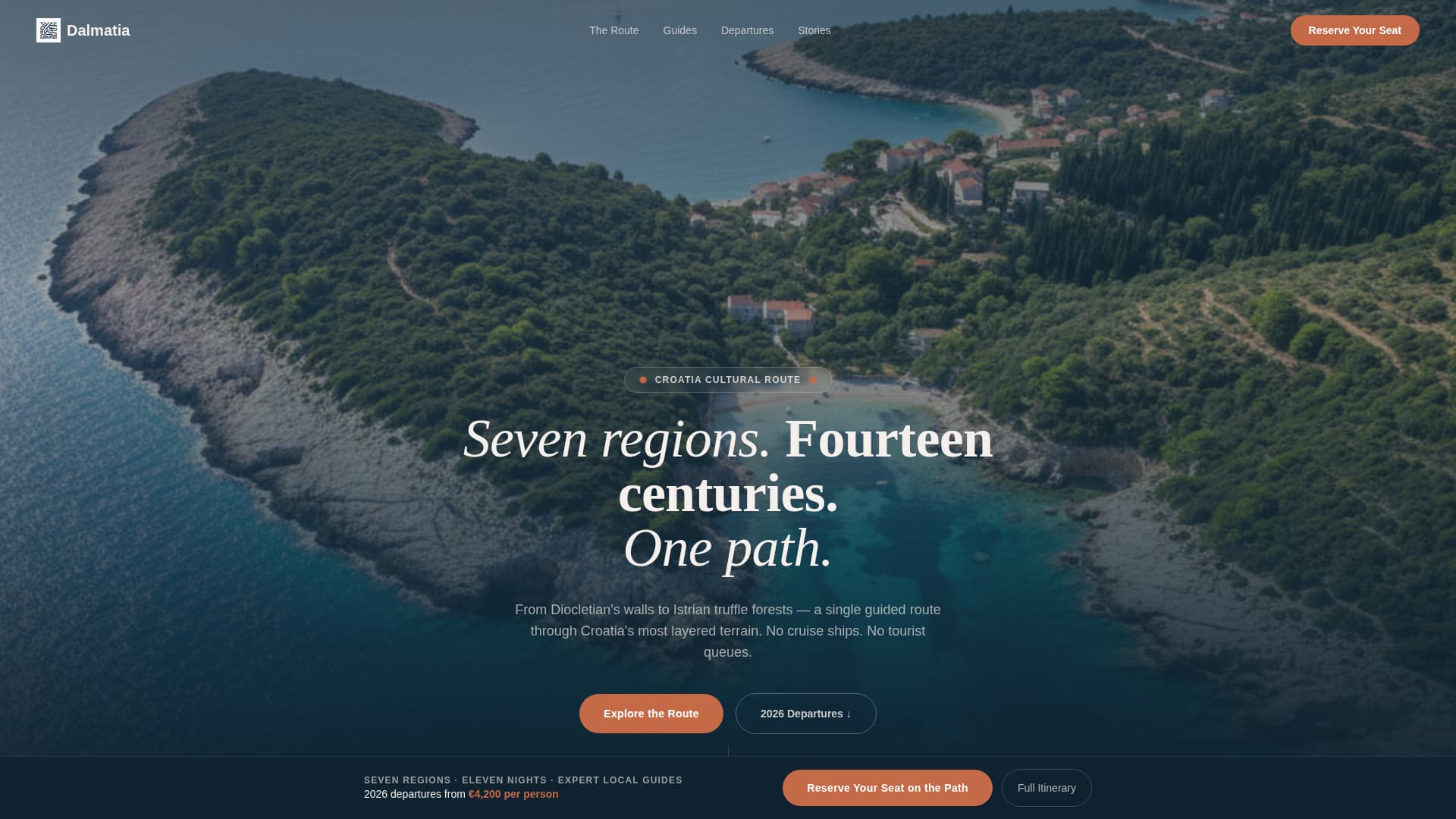 Coastal — Immersive Dalmatian Travel Landing Page Template