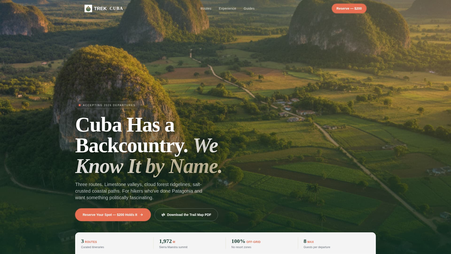 Trek - Cinematic Adventure Landing Page Template
