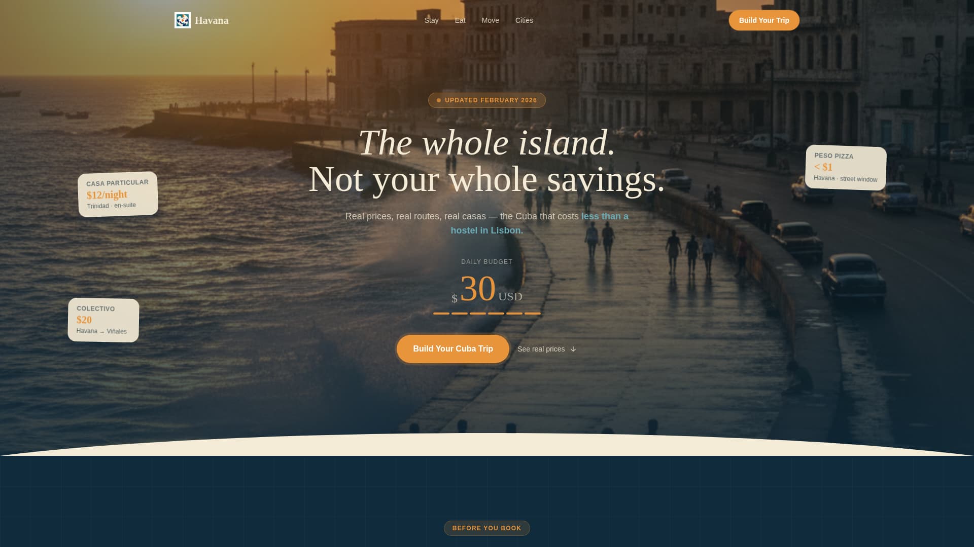 Havana - Immersive Budget Landing Page Template