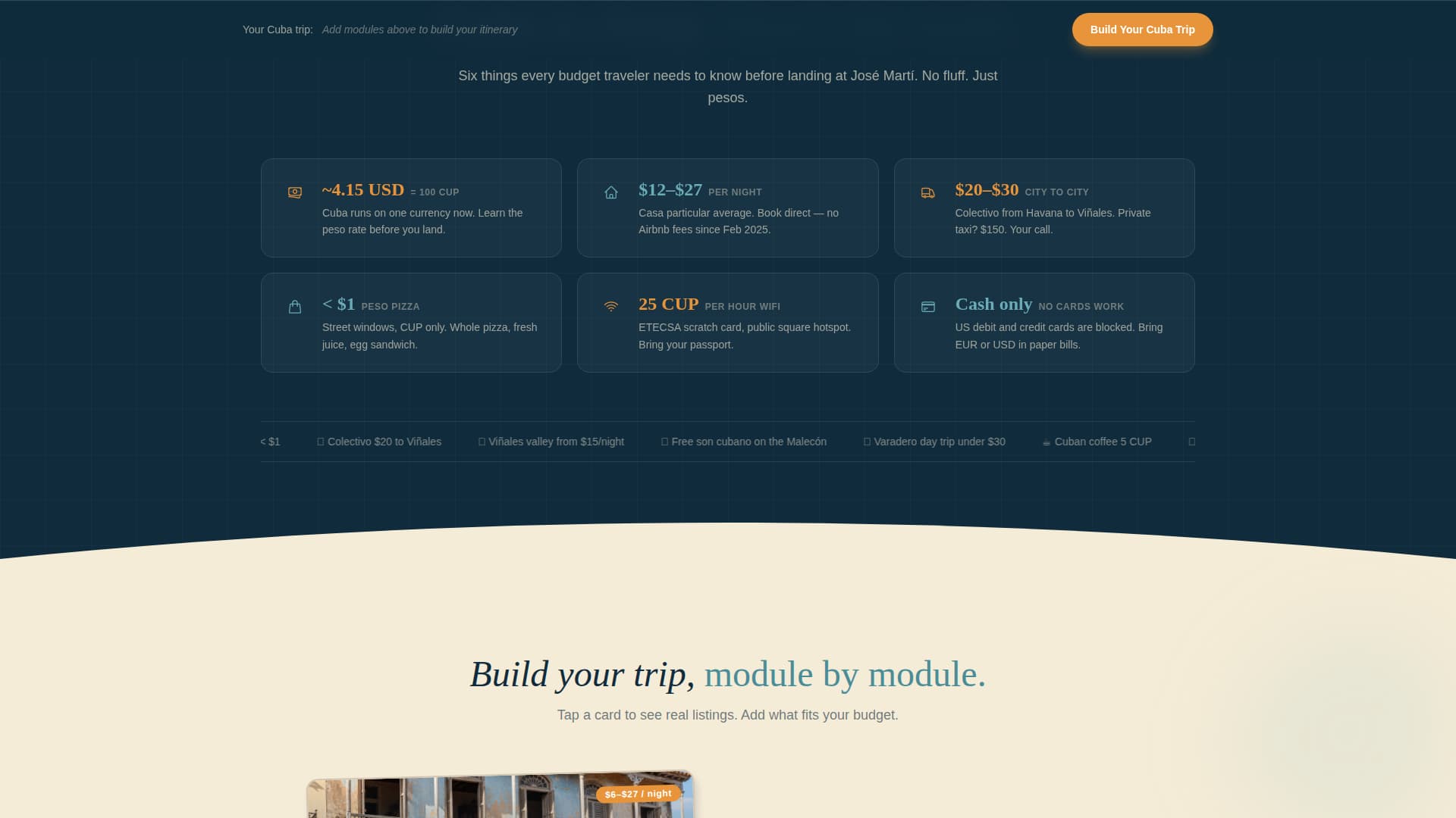 Havana - Immersive Budget Landing Page Template