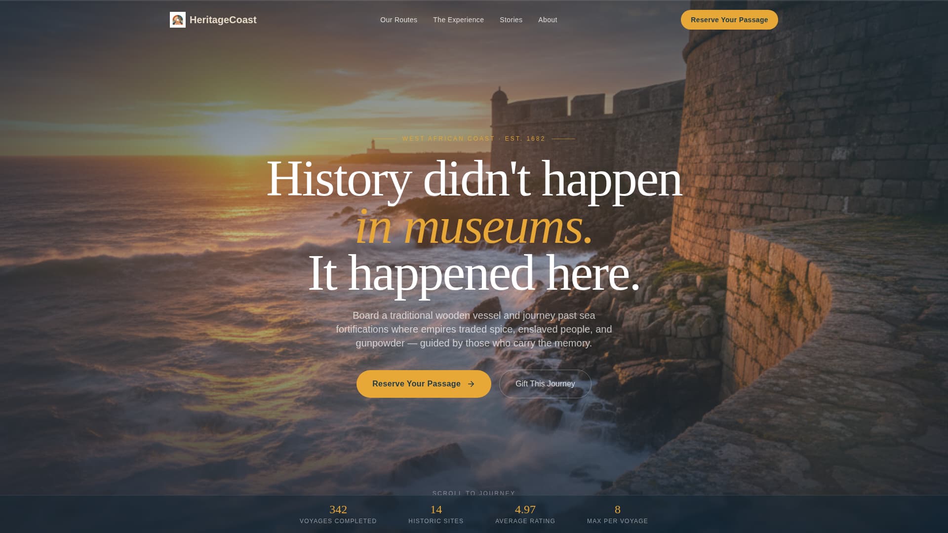 Passage - Immersive Heritage Landing Page Template