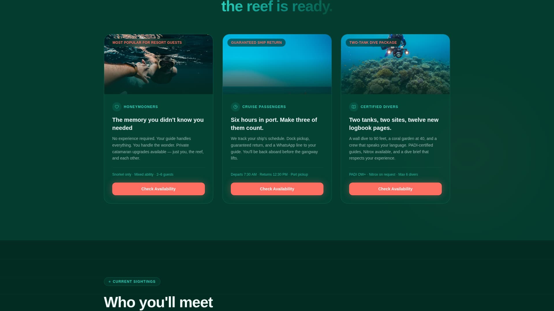 Fathom - Immersive Diving Landing Page Template