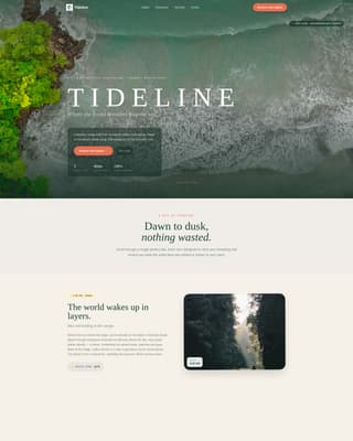 Tideline - Immersive Ecolodge Landing Page Template