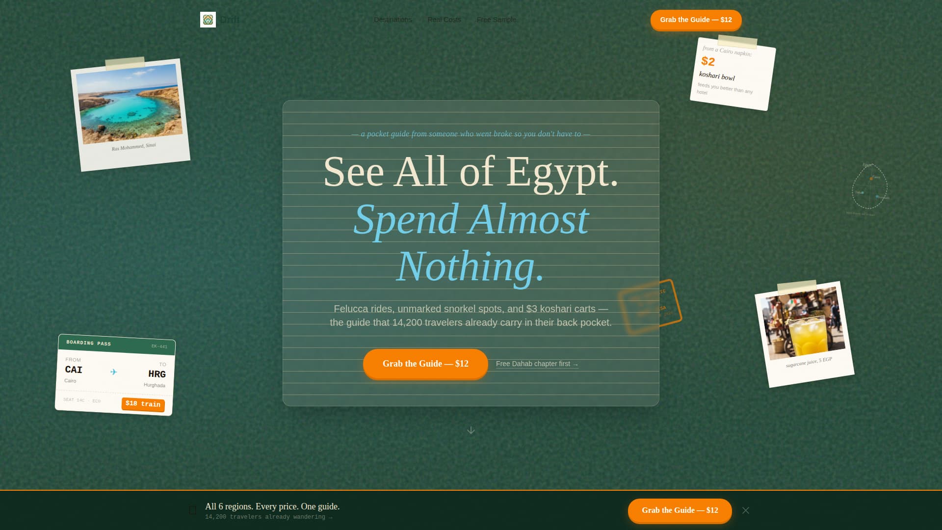 Drift - Wanderlust Budget Landing Page Template