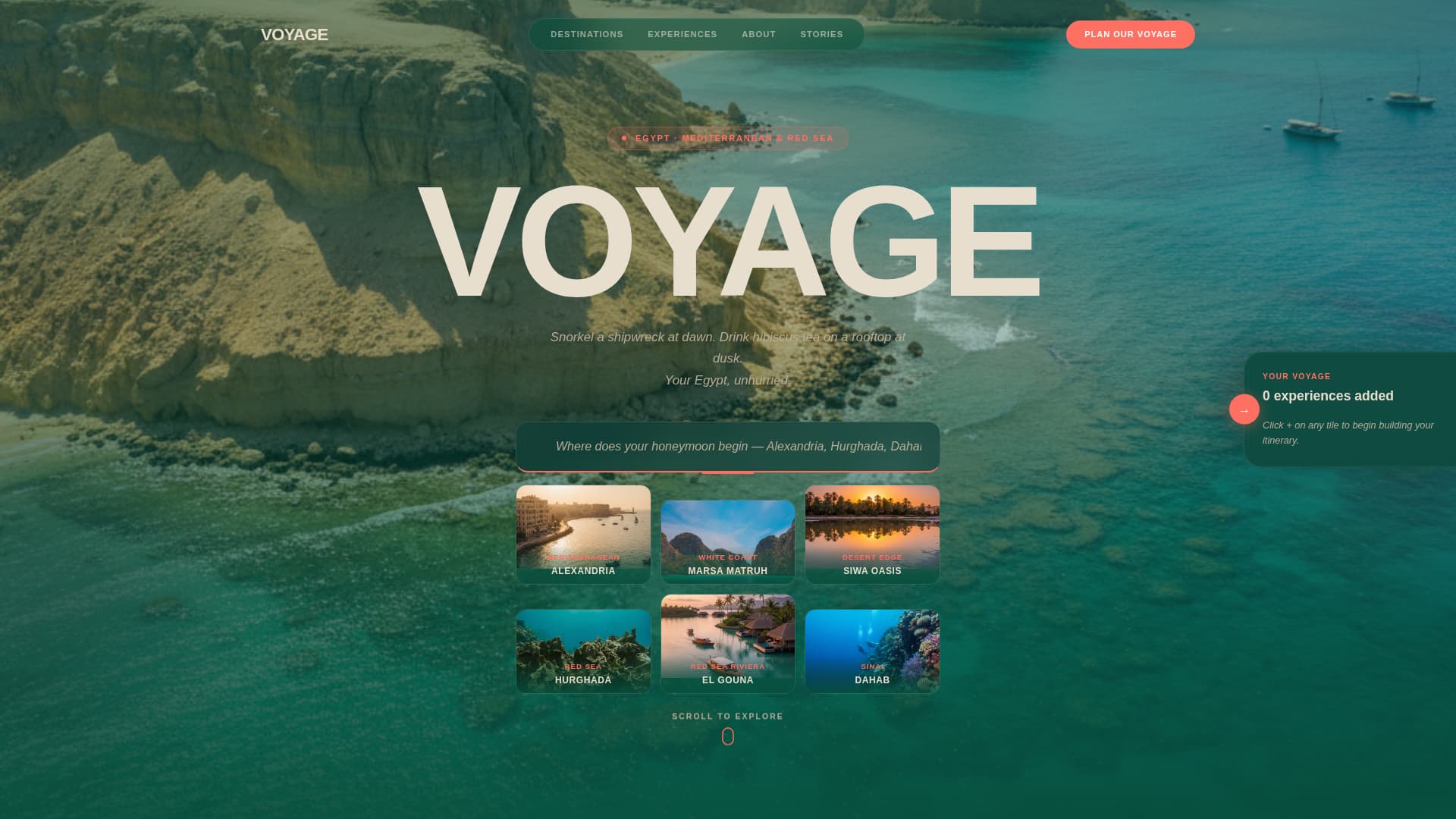 Voyage - Romantic Honeymoon Landing Page Template