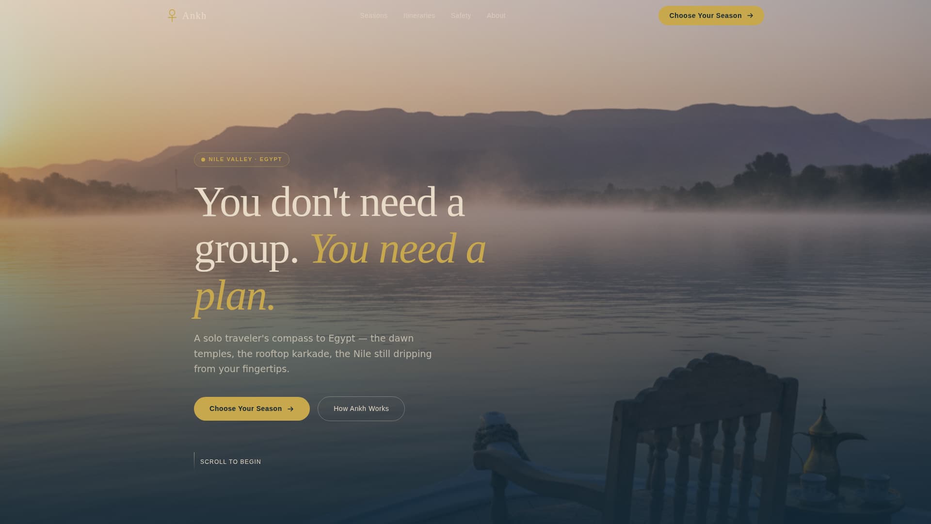 Ankh - Immersive Egypt Landing Page Template
