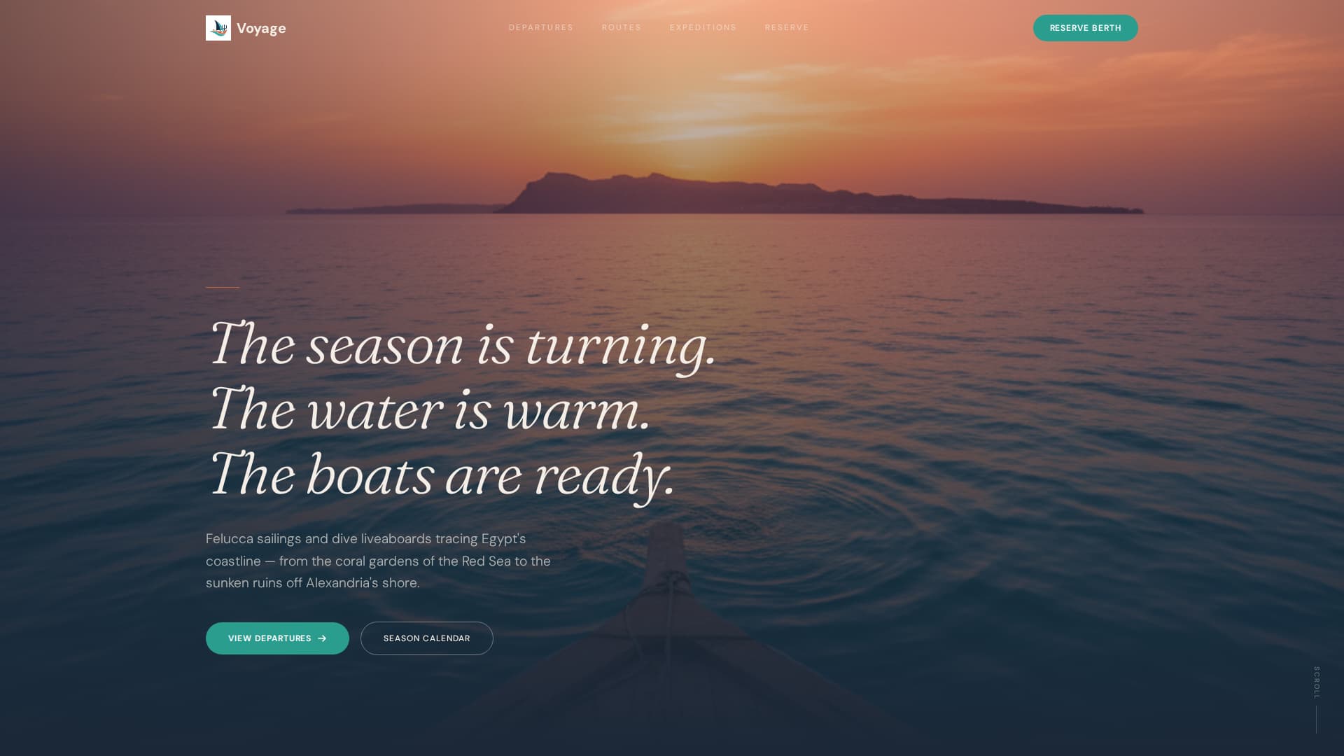 Voyage - Immersive Egypt Landing Page Template
