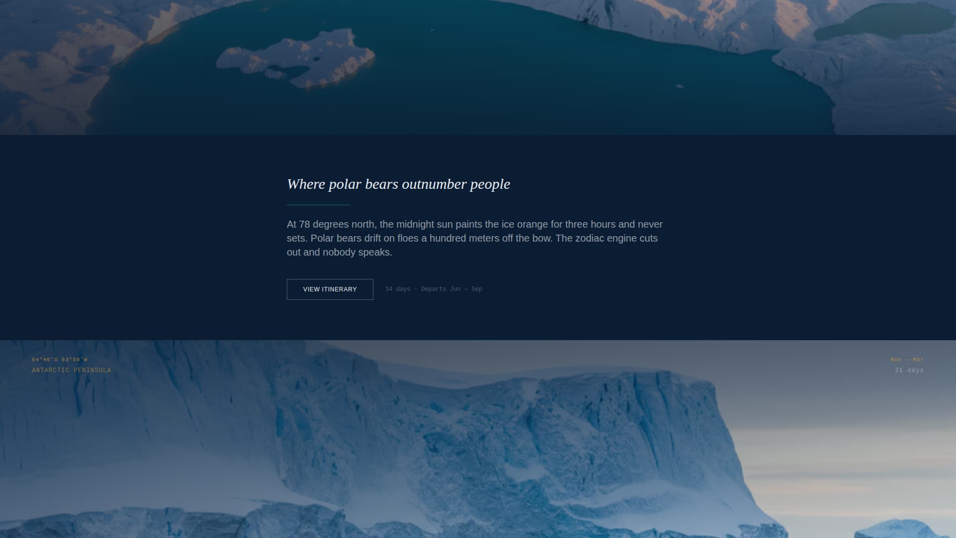 Voyage - Cinematic Expedition Landing Page Template