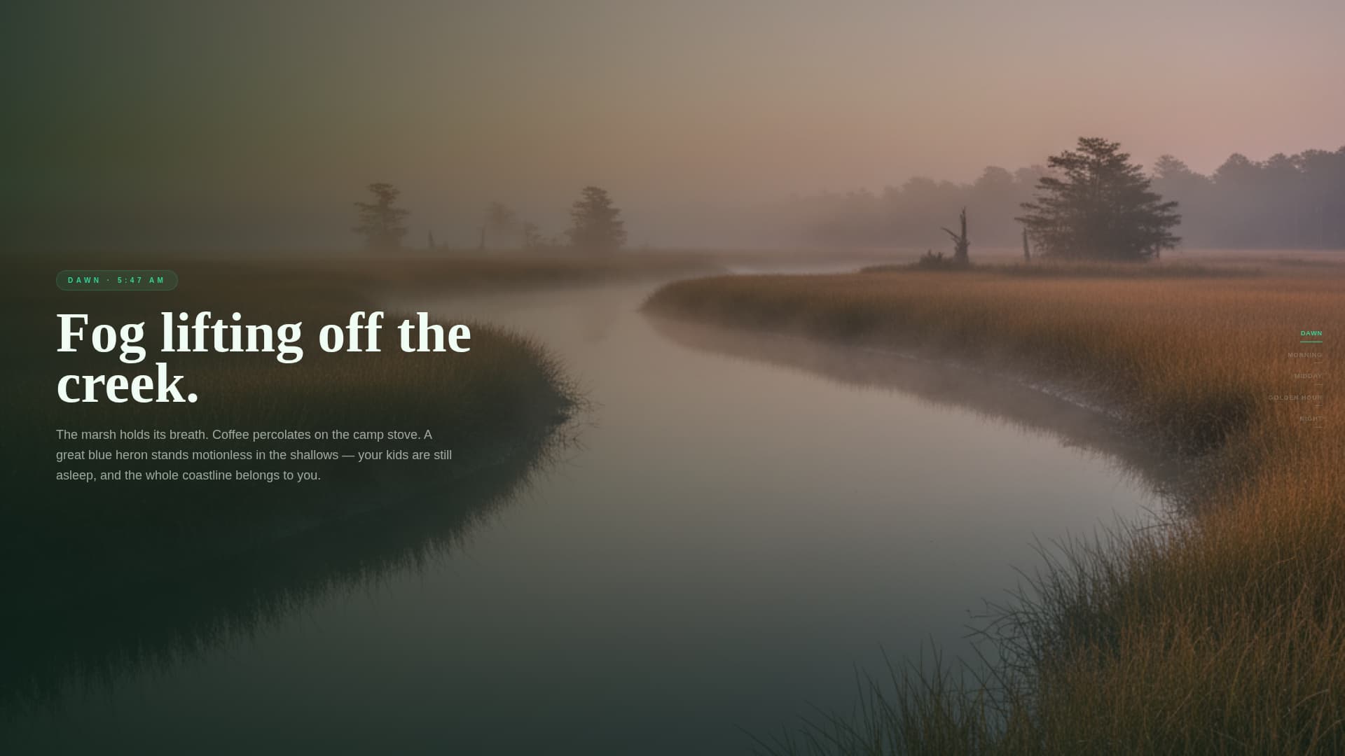 Tideline - Immersive Campground Landing Page Template