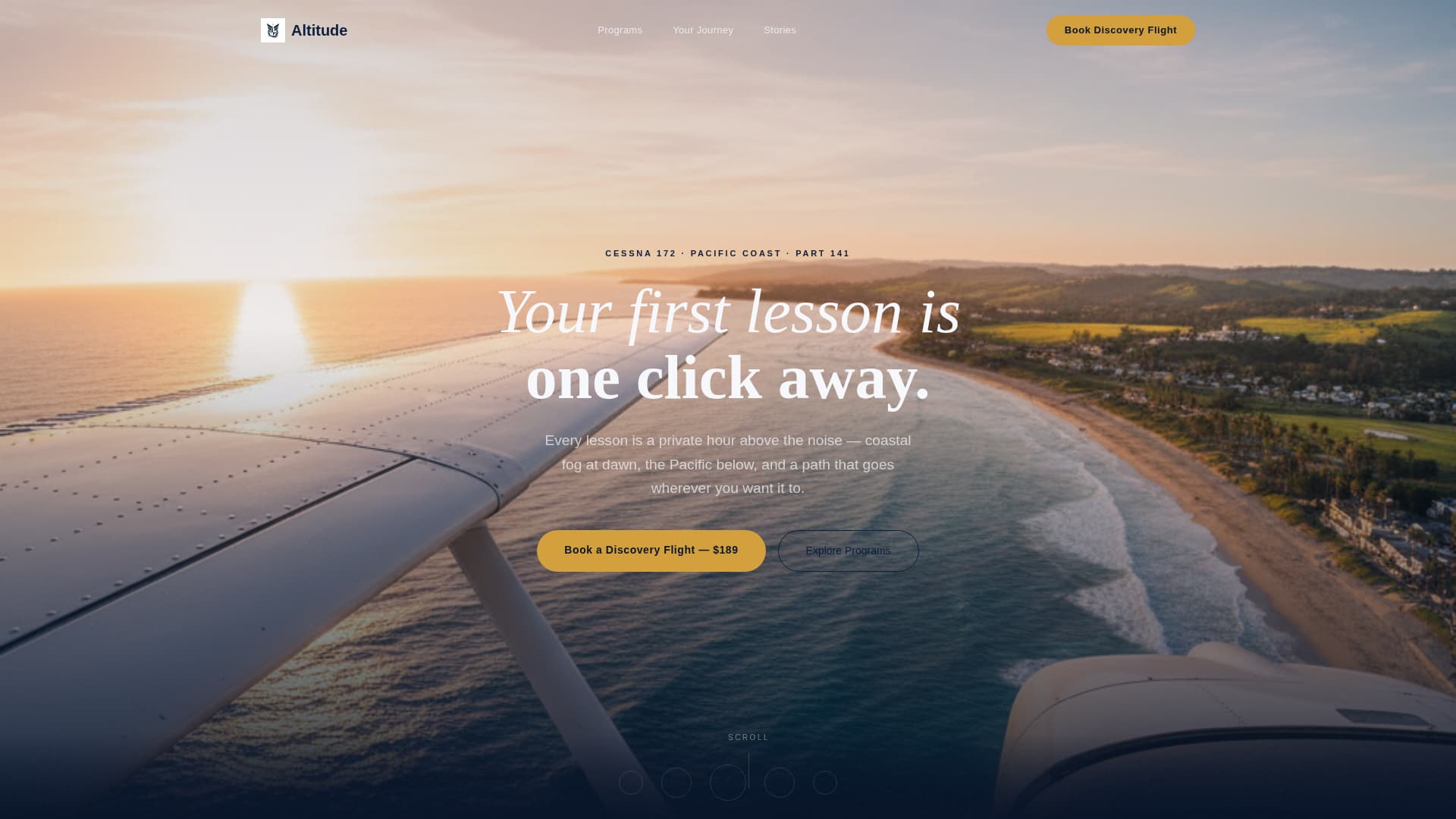 Altitude - Luxe Aviation Landing Page Template