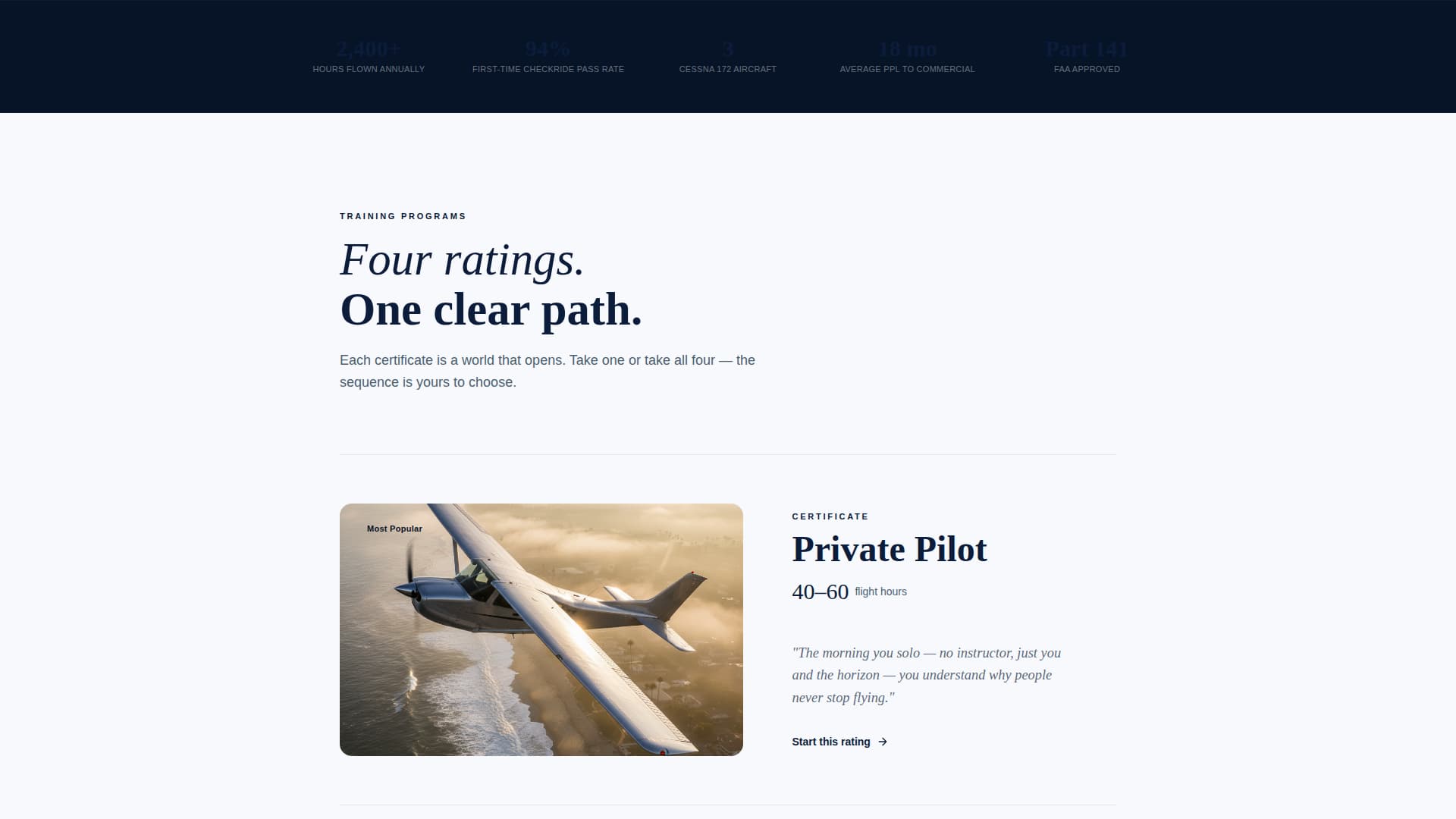 Altitude - Luxe Aviation Landing Page Template