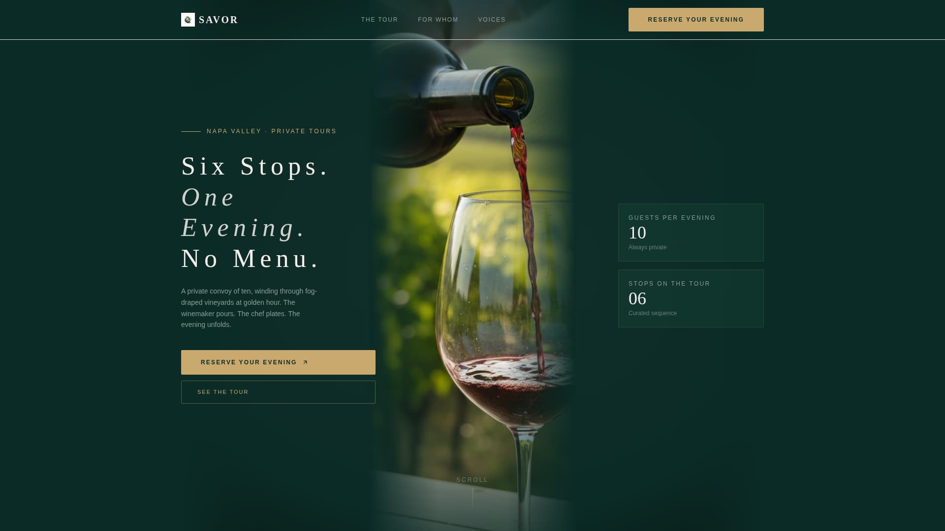 Savor - Immersive Foodandwine Landing Page Template