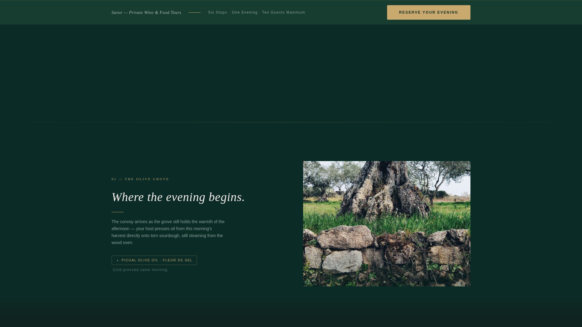 Savor - Immersive Foodandwine Landing Page Template