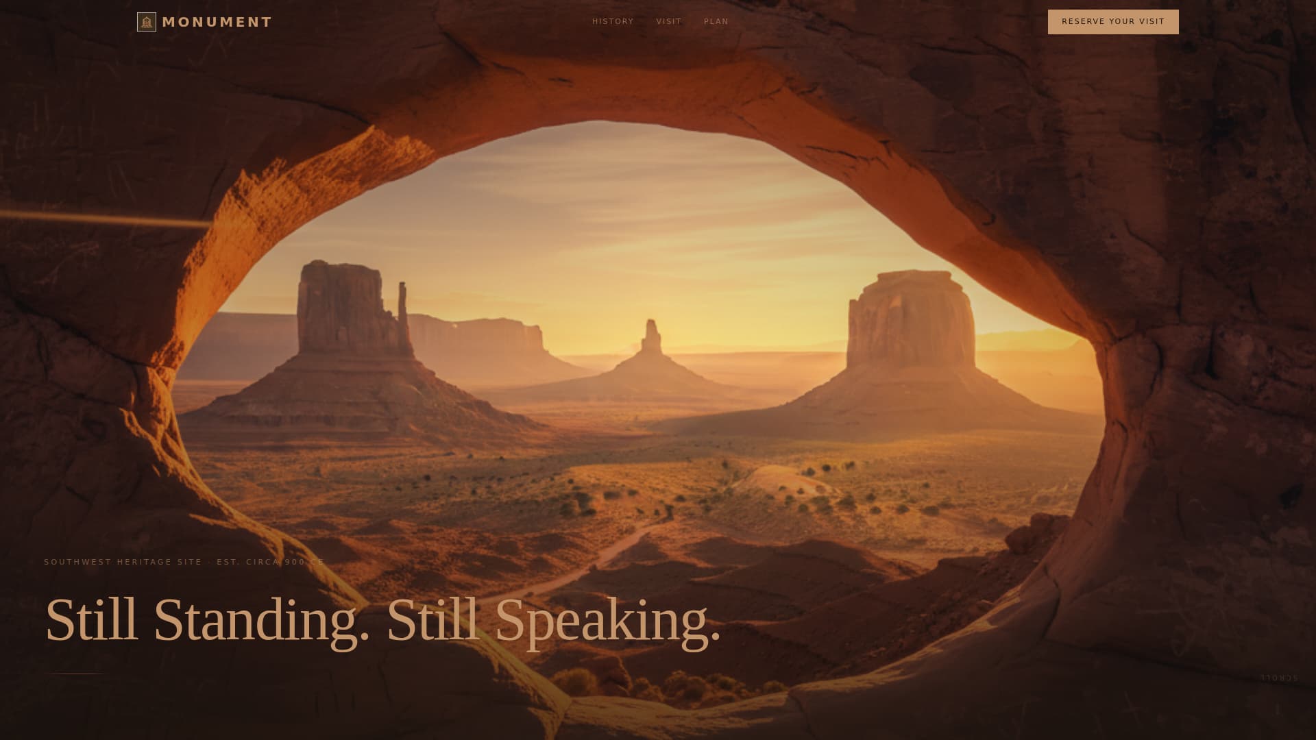 Monument - Immersive Heritage Landing Page Template