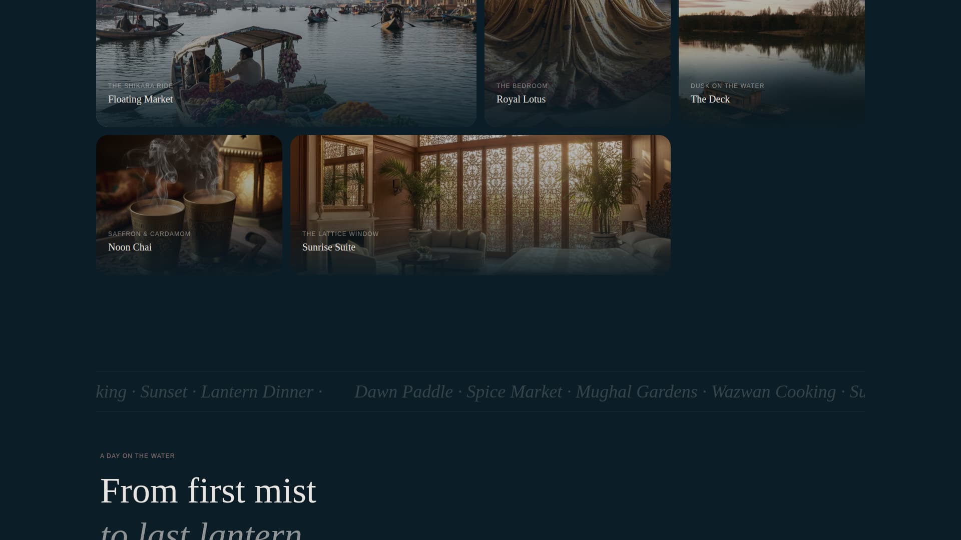 Shikara - Immersive Houseboat Landing Page Template