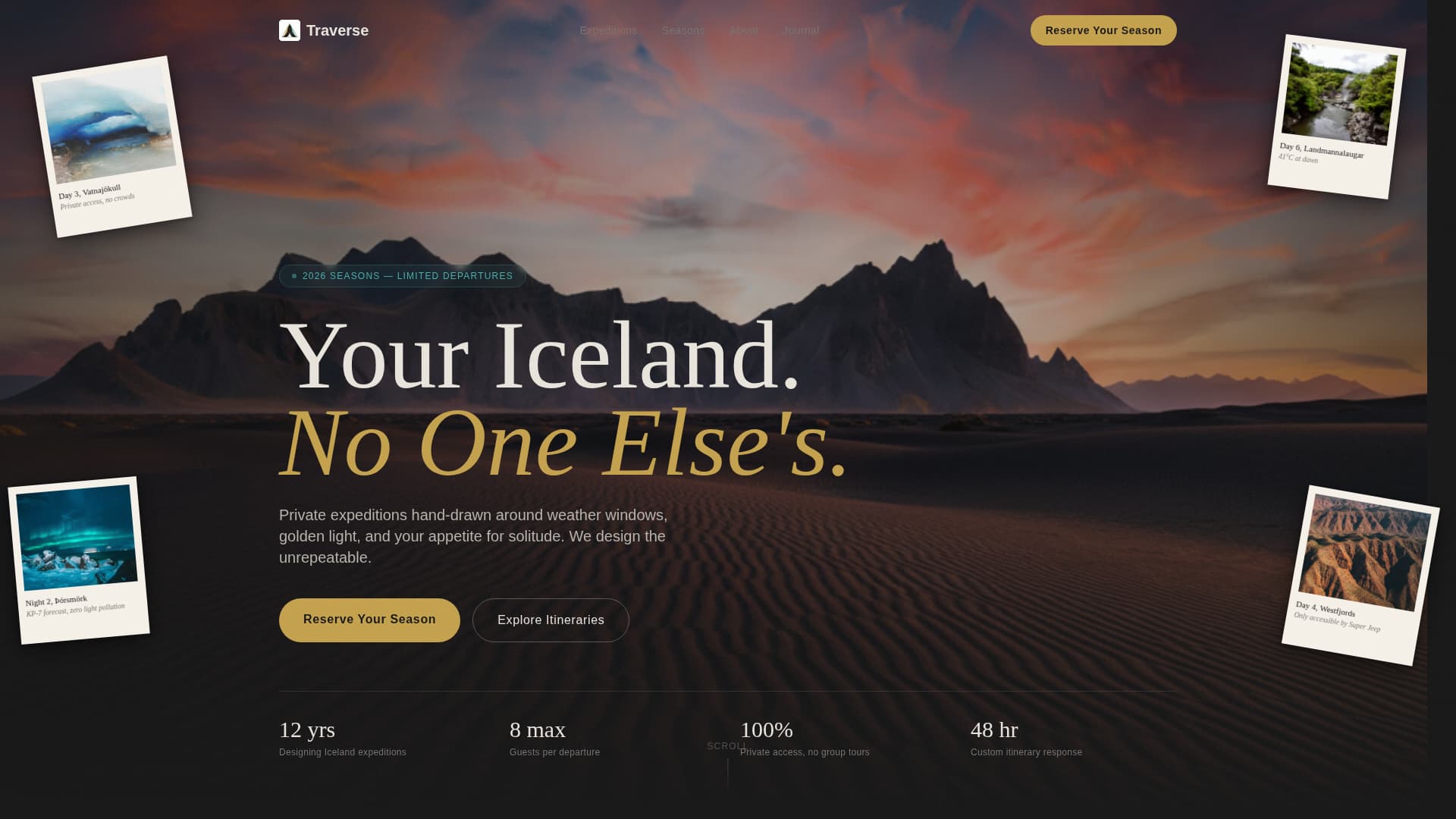 Traverse - Immersive Expedition Landing Page Template
