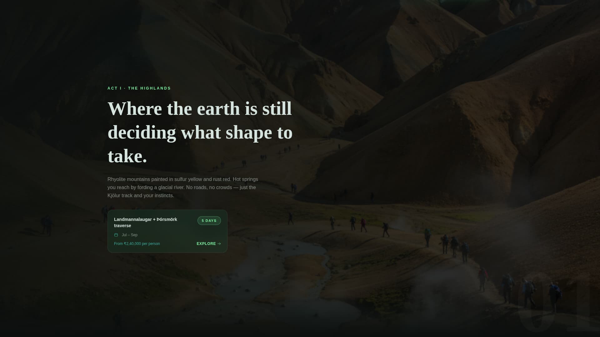 North — Iceland Journey Landing Page Template