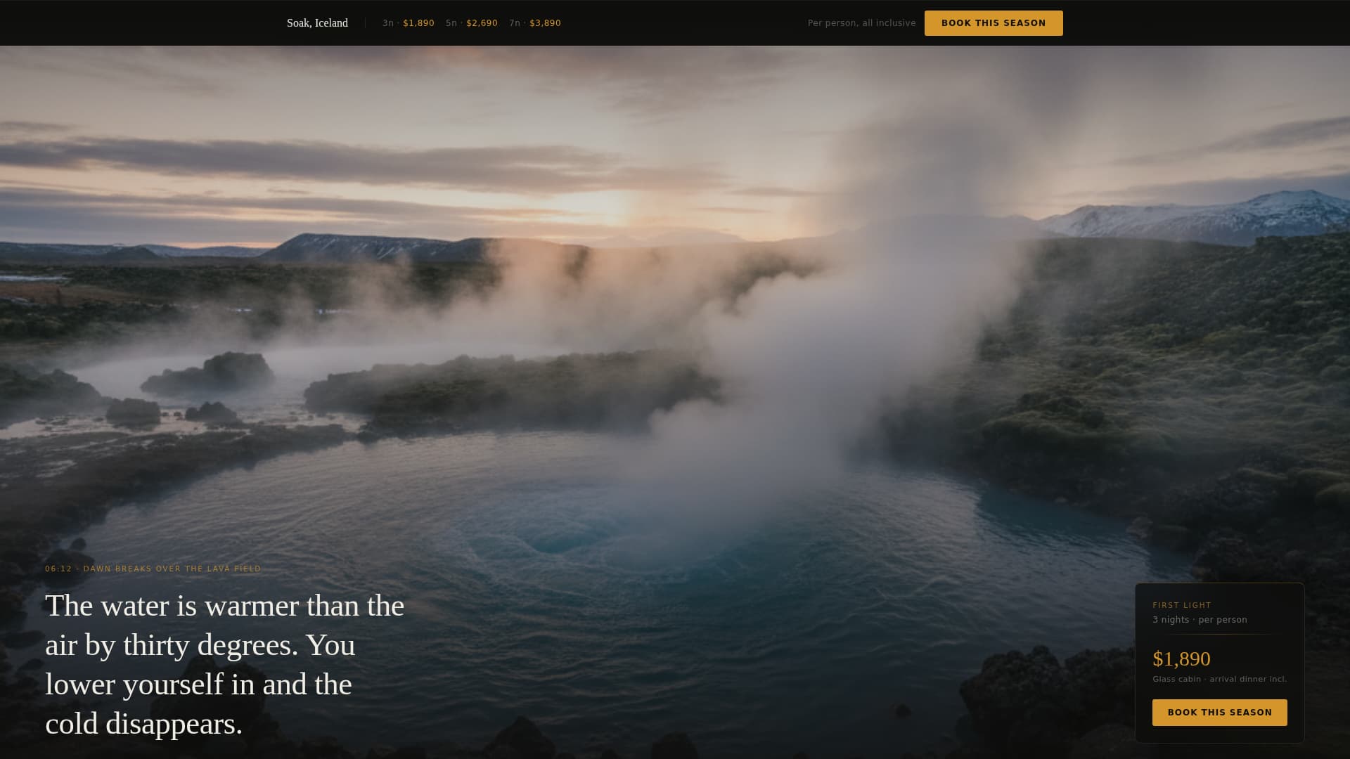 Soak - Cinematic Wellness Landing Page Template