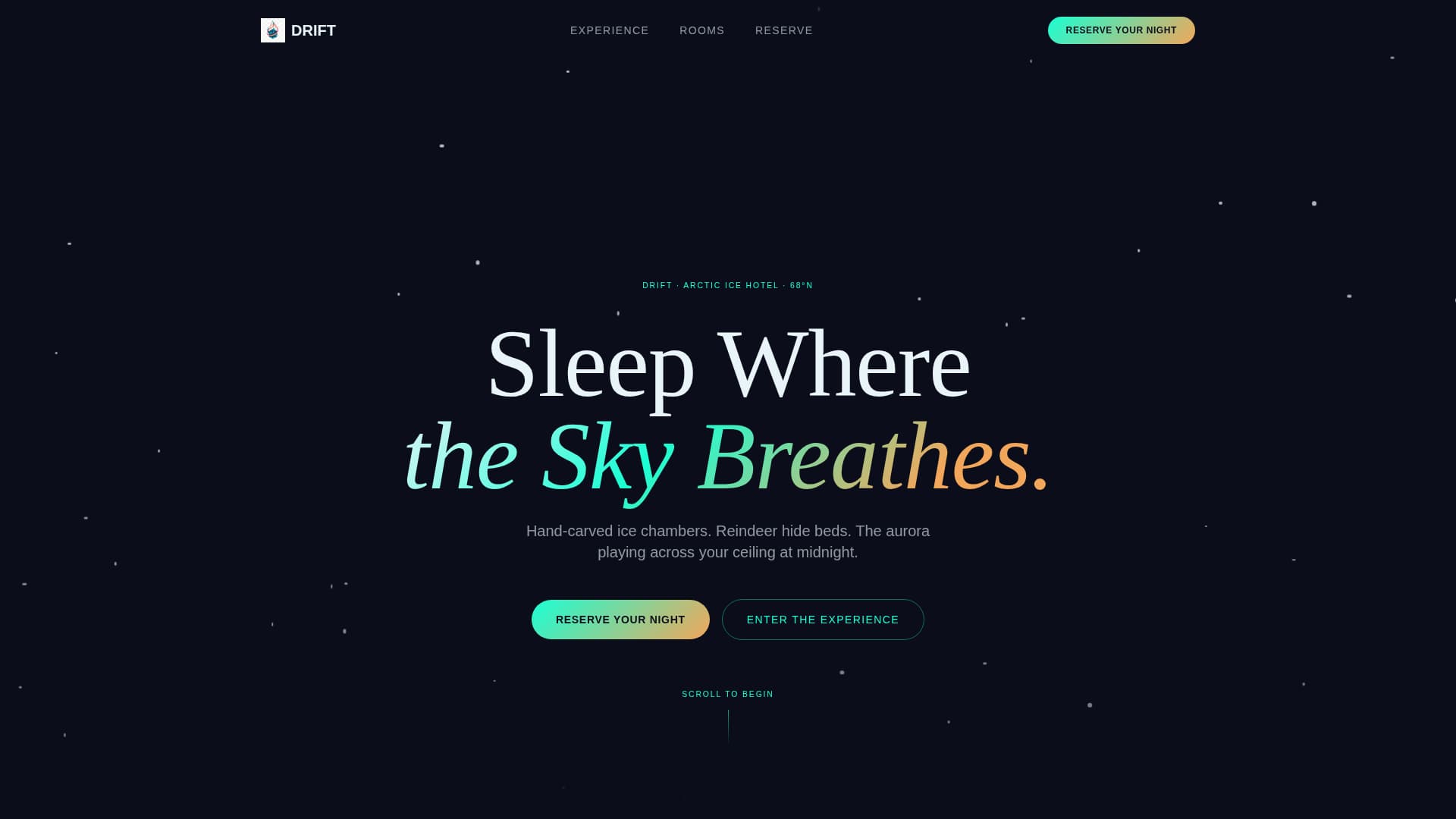 Drift - Immersive Igloo Landing Page Template