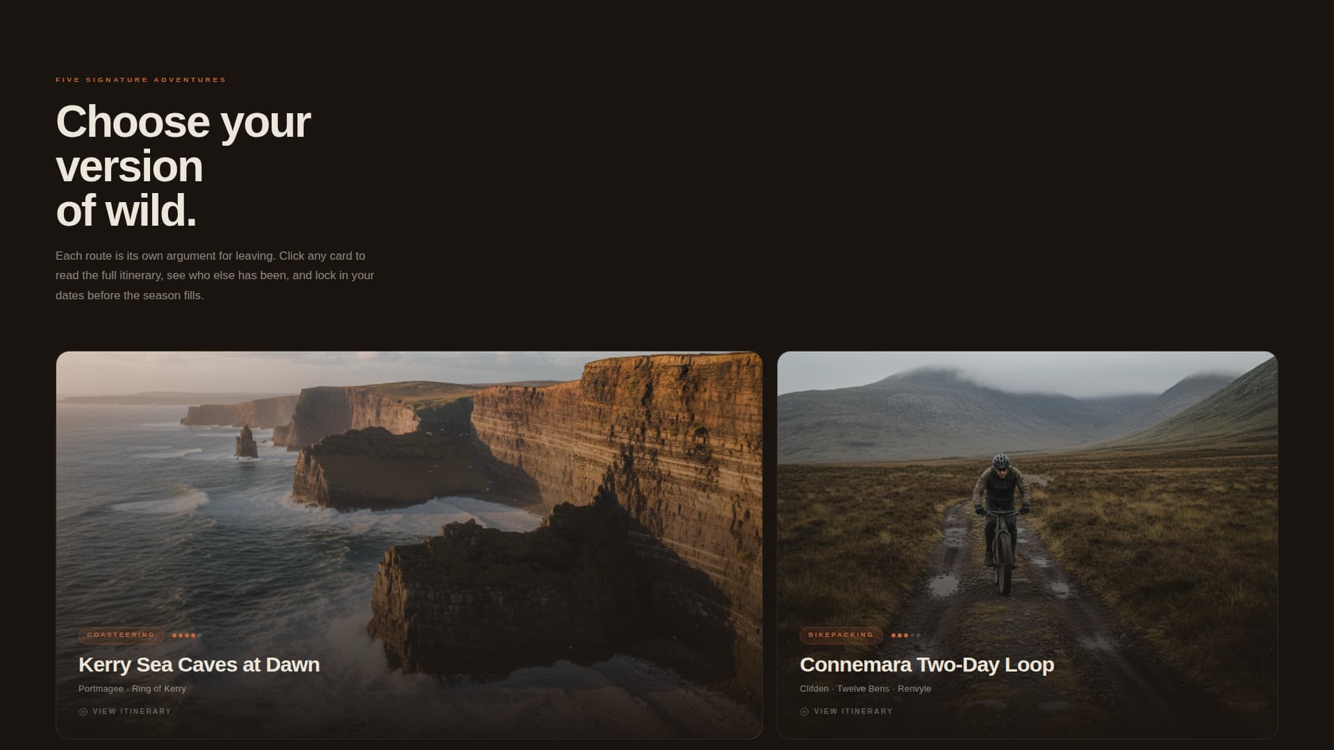 Roam - Immersive Adventure Landing Page Template