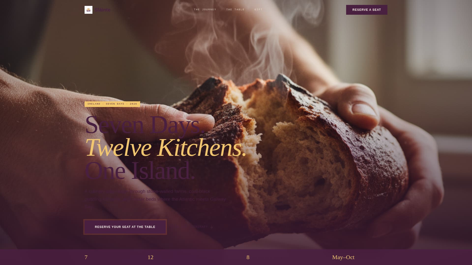 Slinte - Immersive Culinary Landing Page Template