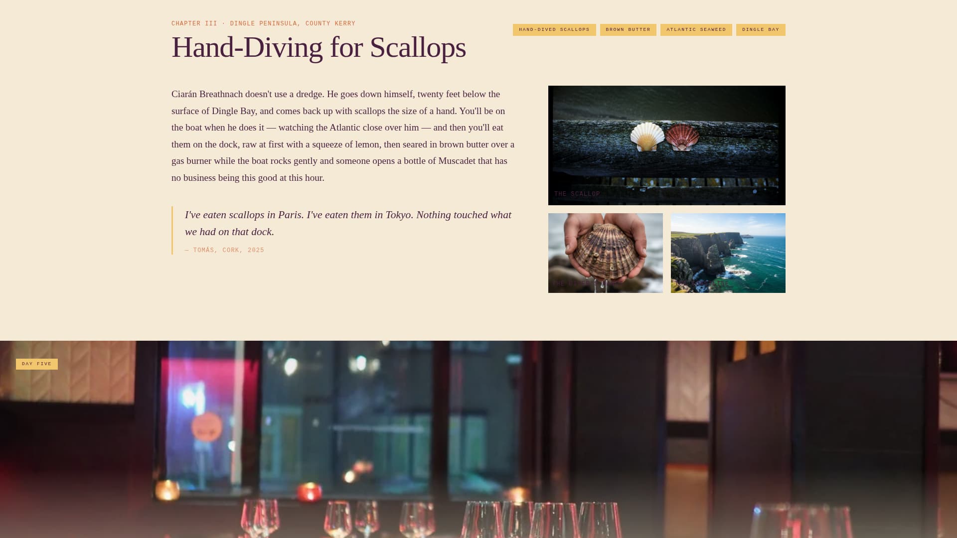 Slinte - Immersive Culinary Landing Page Template