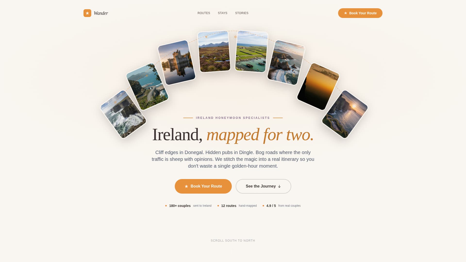 Wander - Immersive Honeymoon Landing Page Template