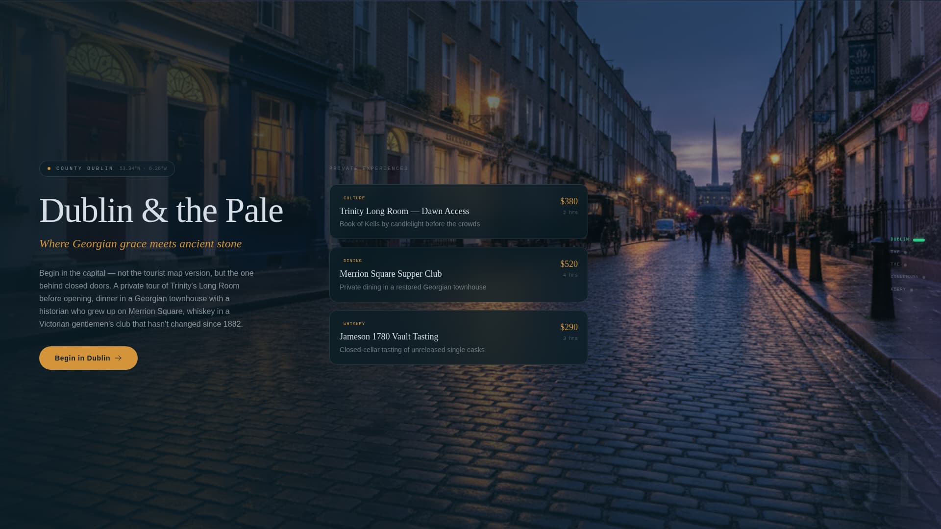 Ireland - Premium Luxury Landing Page Template