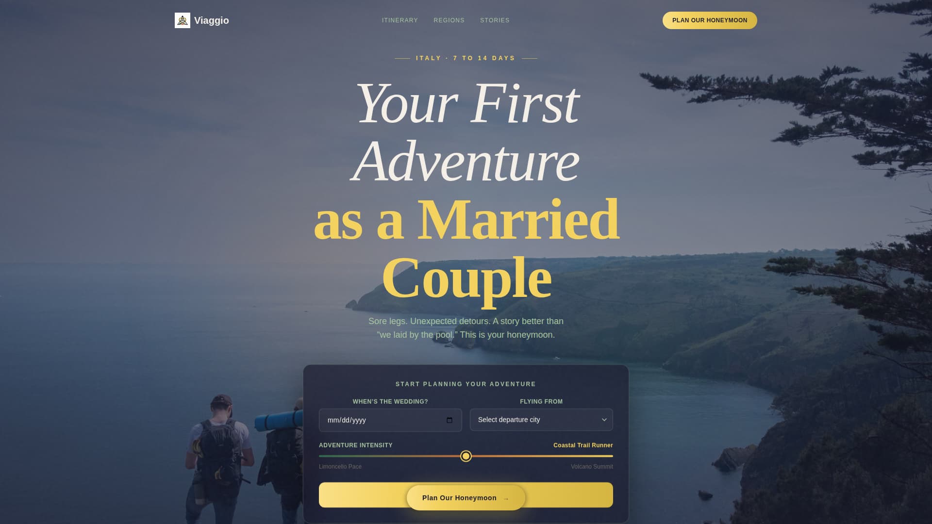 Viaggio - Adventurous Honeymoon Landing Page Template
