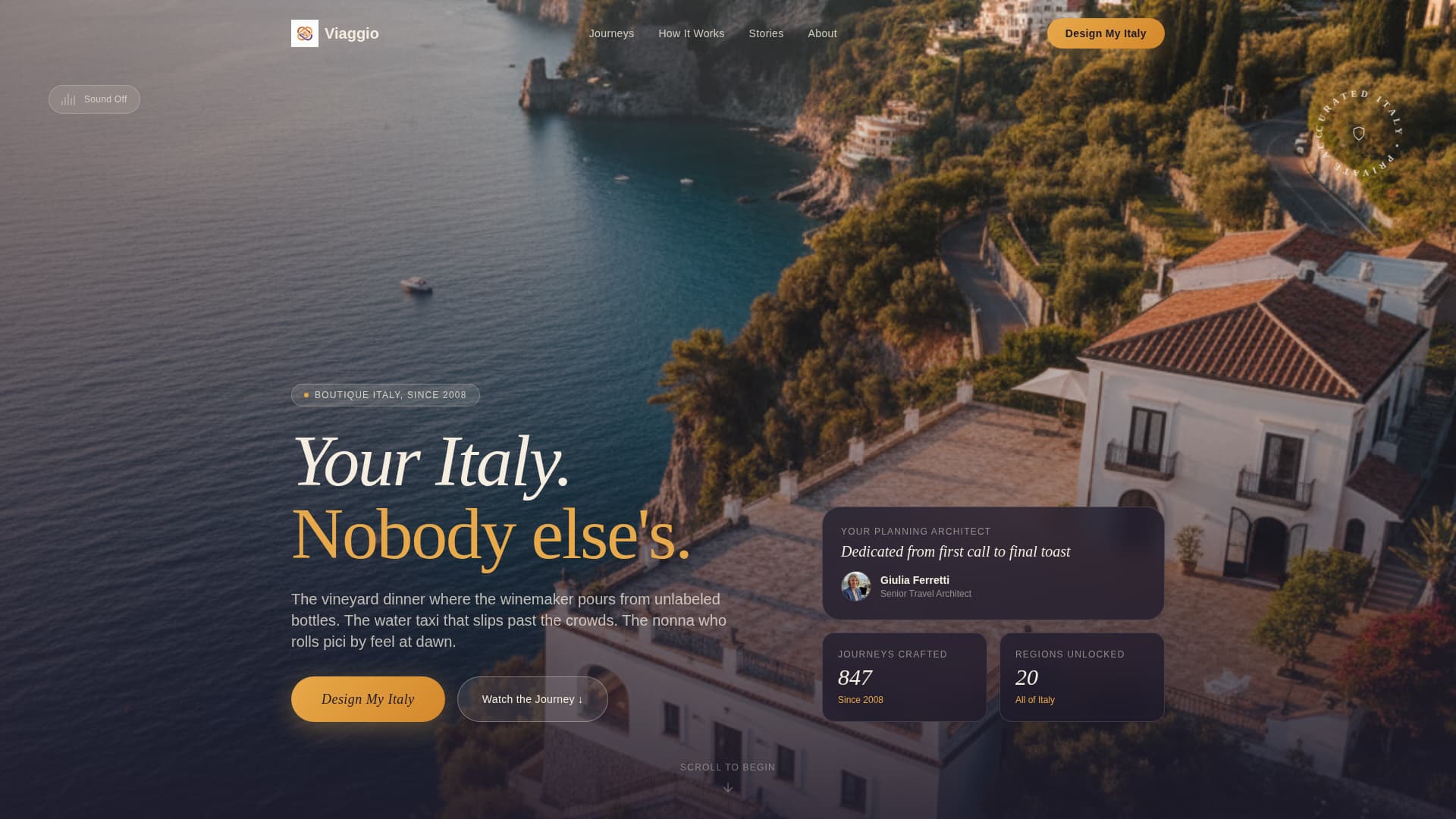 Viaggio - Exclusive Italy Landing Page Template