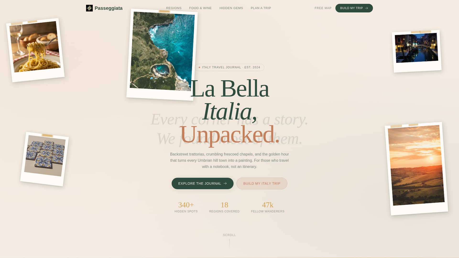 Passeggiata - Wanderlust Italy Landing Page Template