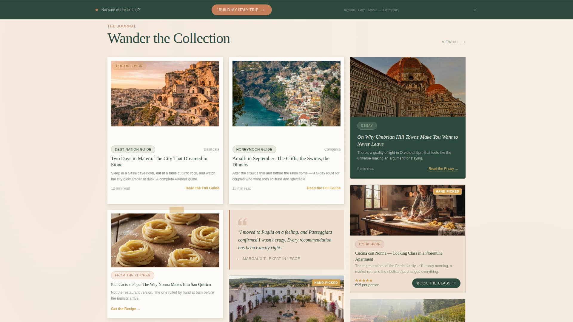 Passeggiata - Wanderlust Italy Landing Page Template