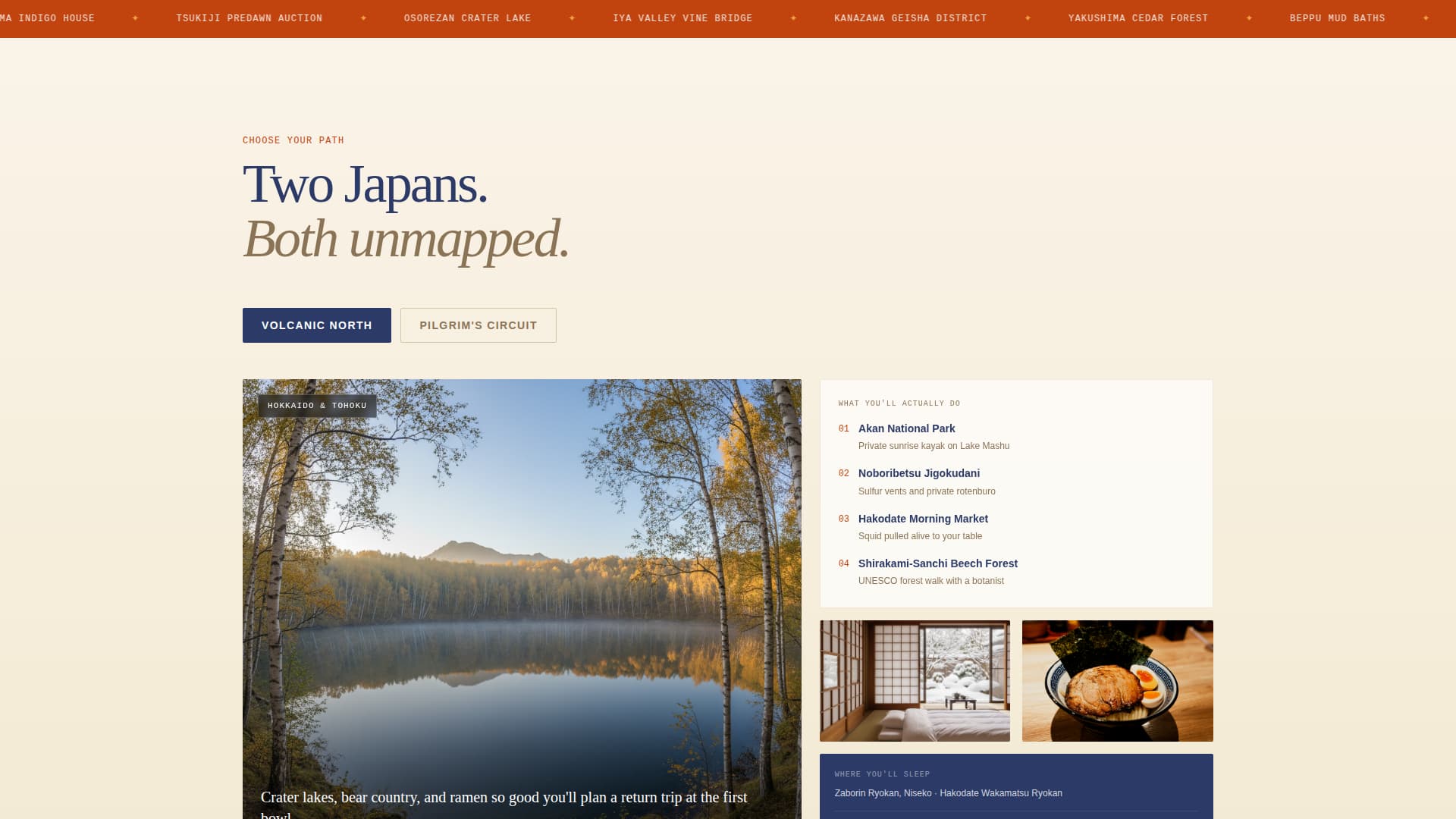 Tabidachi - Immersive Japan Landing Page Template