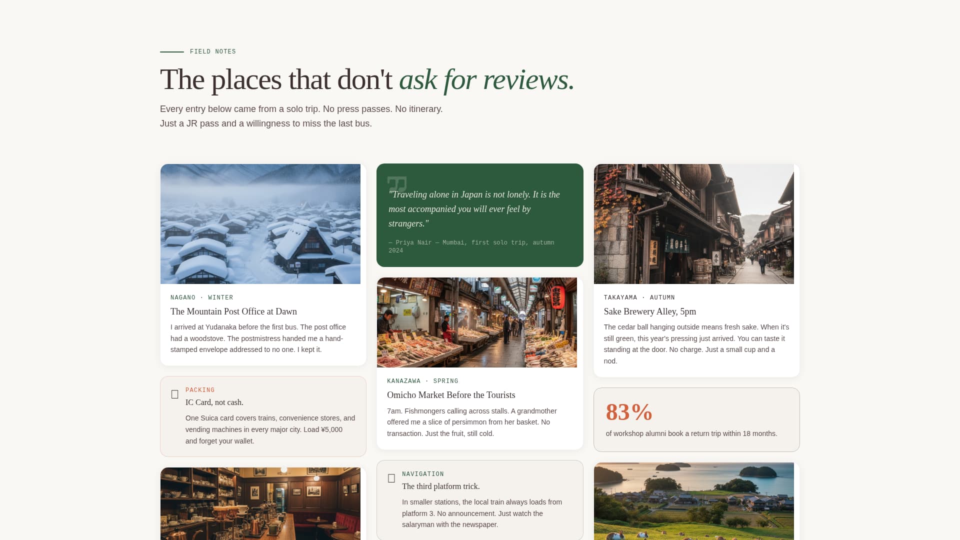 Michi - Immersive Solotravel Landing Page Template