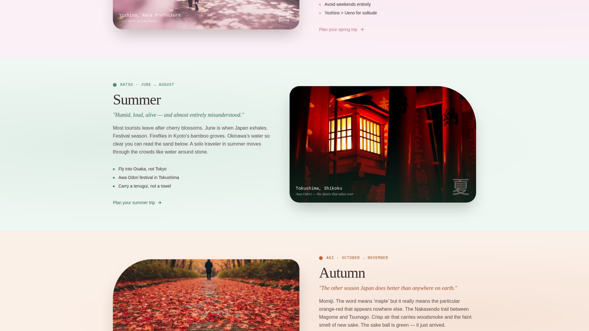 Michi - Immersive Solotravel Landing Page Template