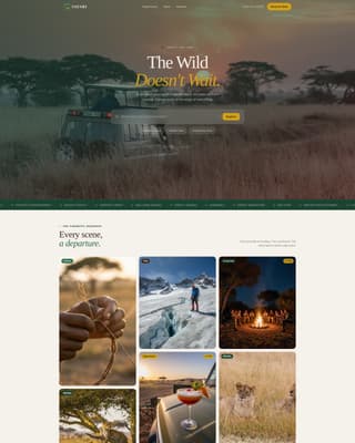 Safari - Cinematic Adventure Landing Page Template