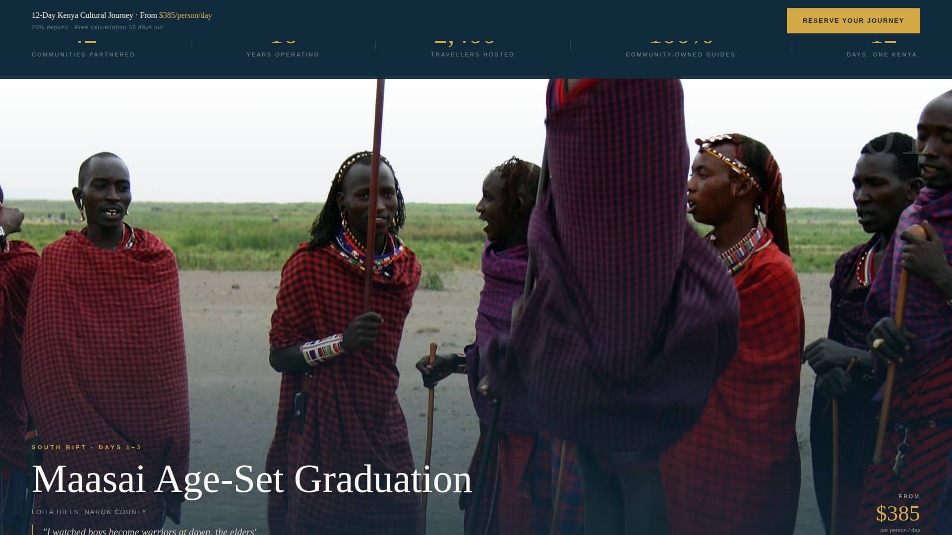 Safari - Immersive Cultural Landing Page Template