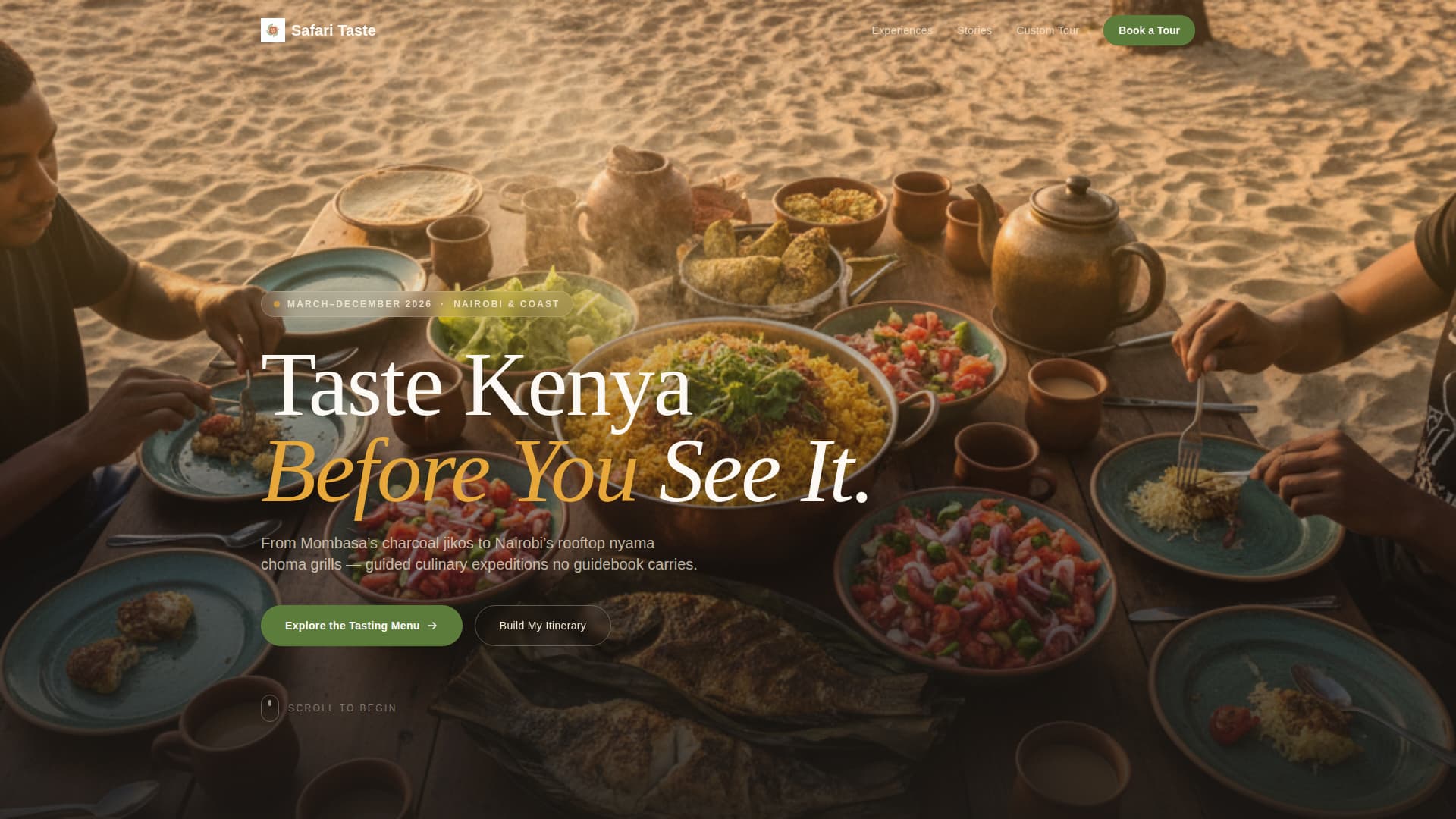 Safari - Immersive Culinary Landing Page Template