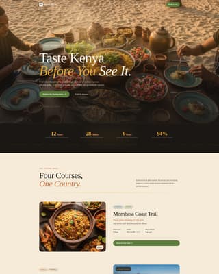 Safari - Immersive Culinary Landing Page Template