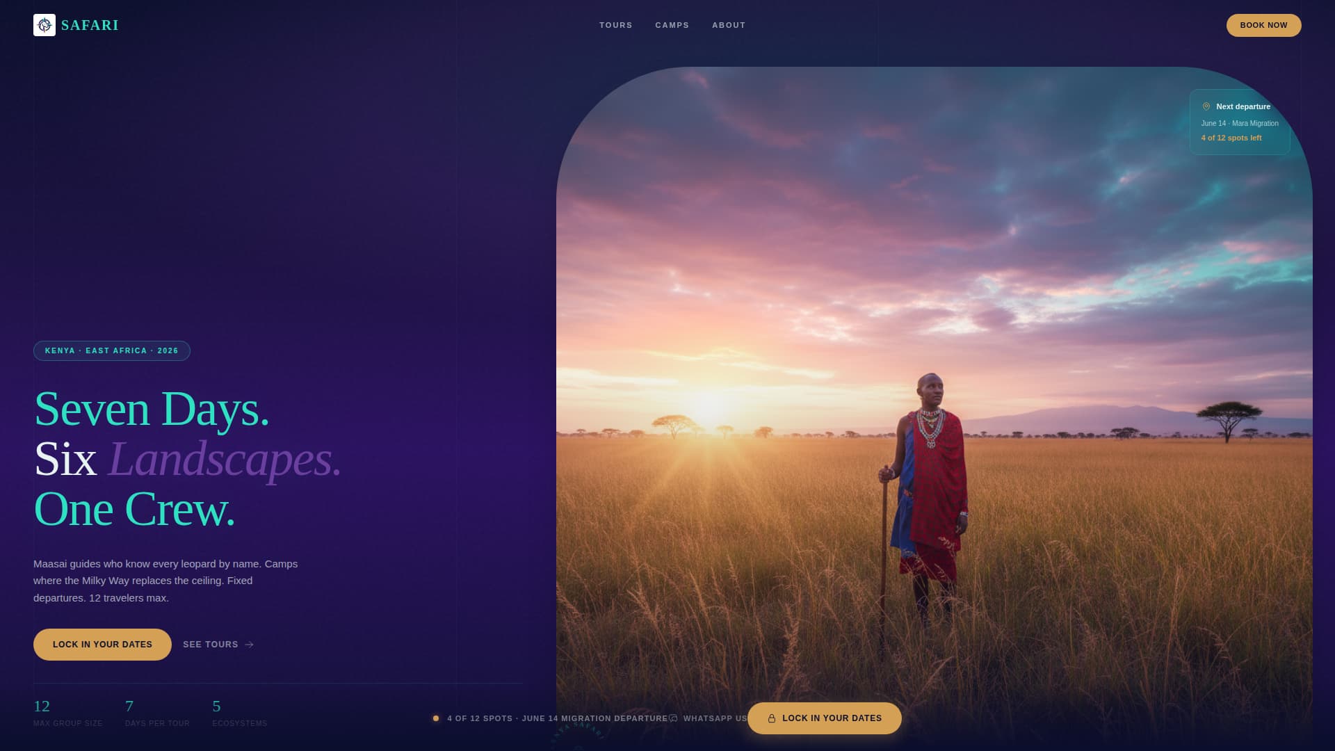 Safari - Breathtaking Kenya Landing Page Template