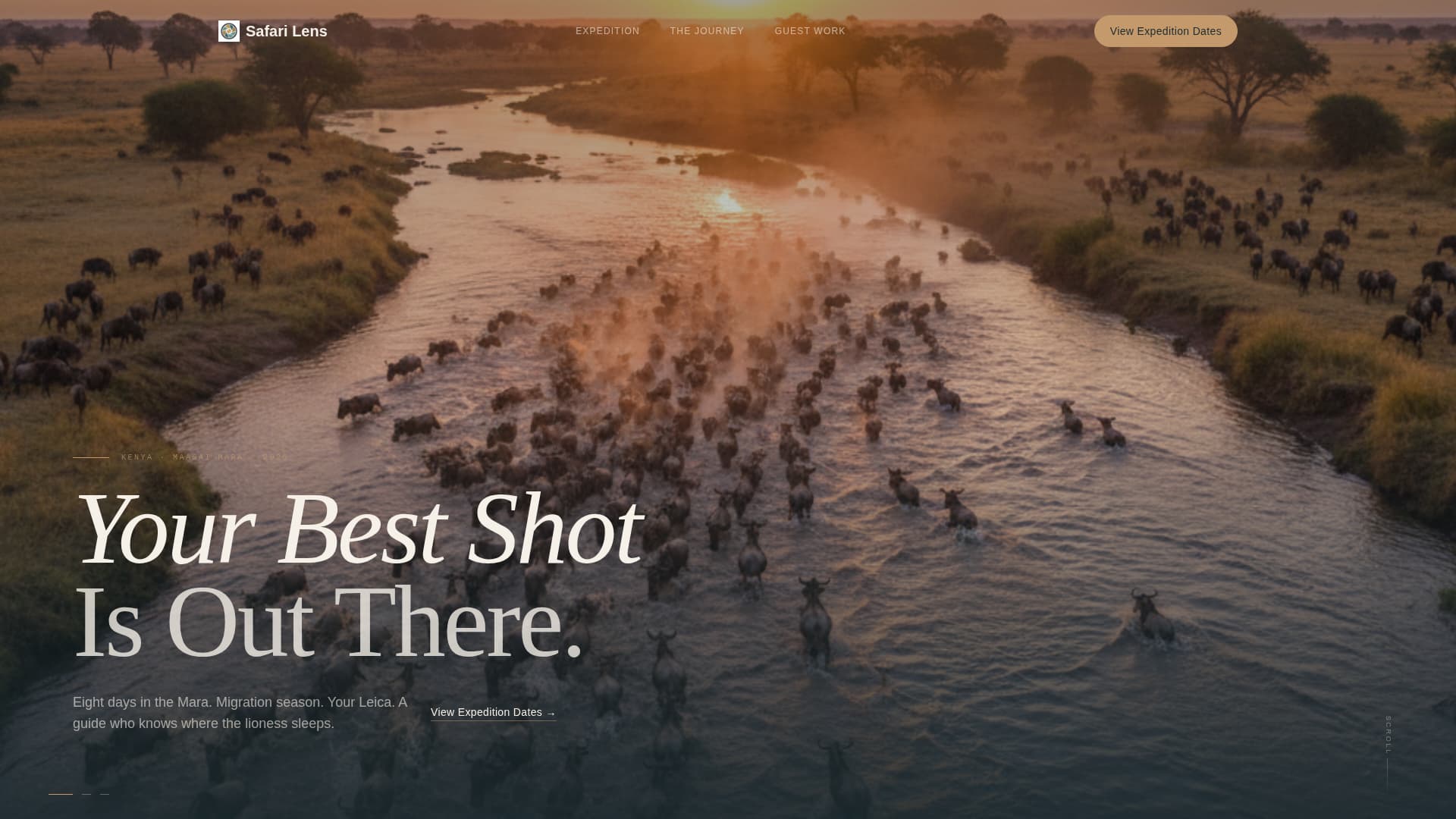 Safari - Immersive Photography Landing Page Template