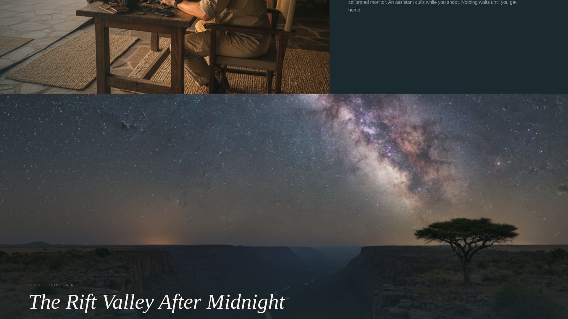 Safari - Immersive Photography Landing Page Template