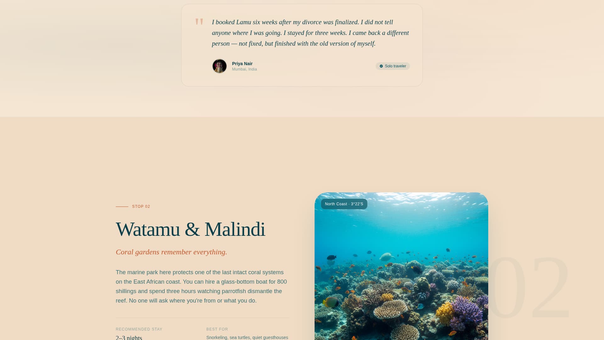 Safari - Immersive Solotravel Landing Page Template